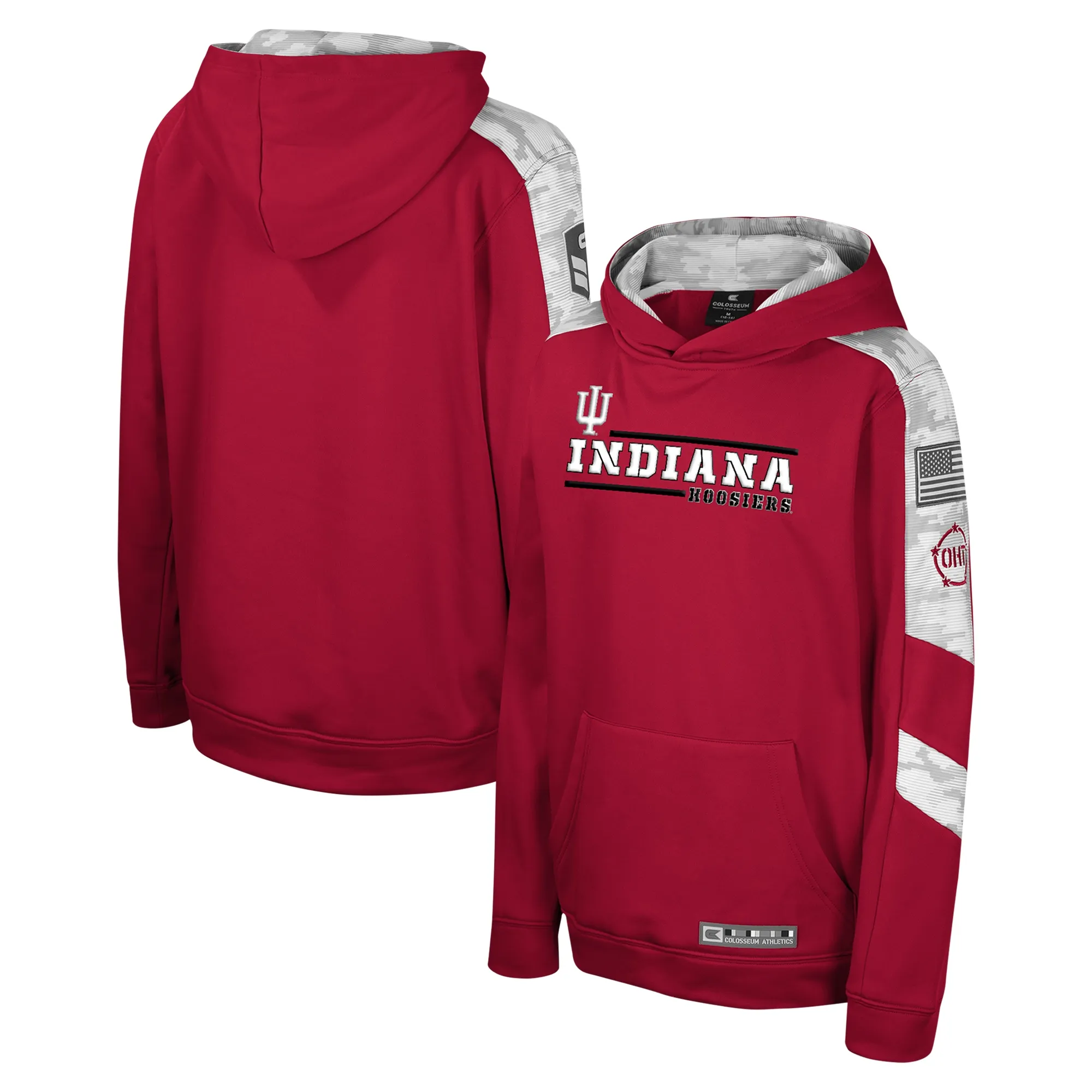 Lids Youth Colosseum Crimson Indiana Hoosiers OHT Military Appreciation Cyclone Digital Camo Pullover Hoodie